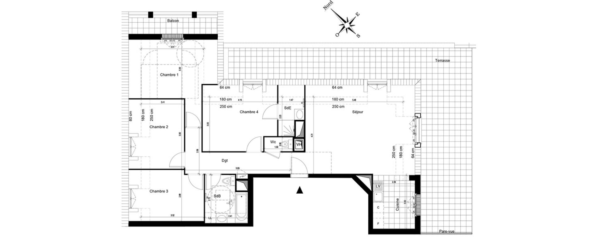 Appartement T5 de 98,12 m2 au Blanc-Mesnil Centre