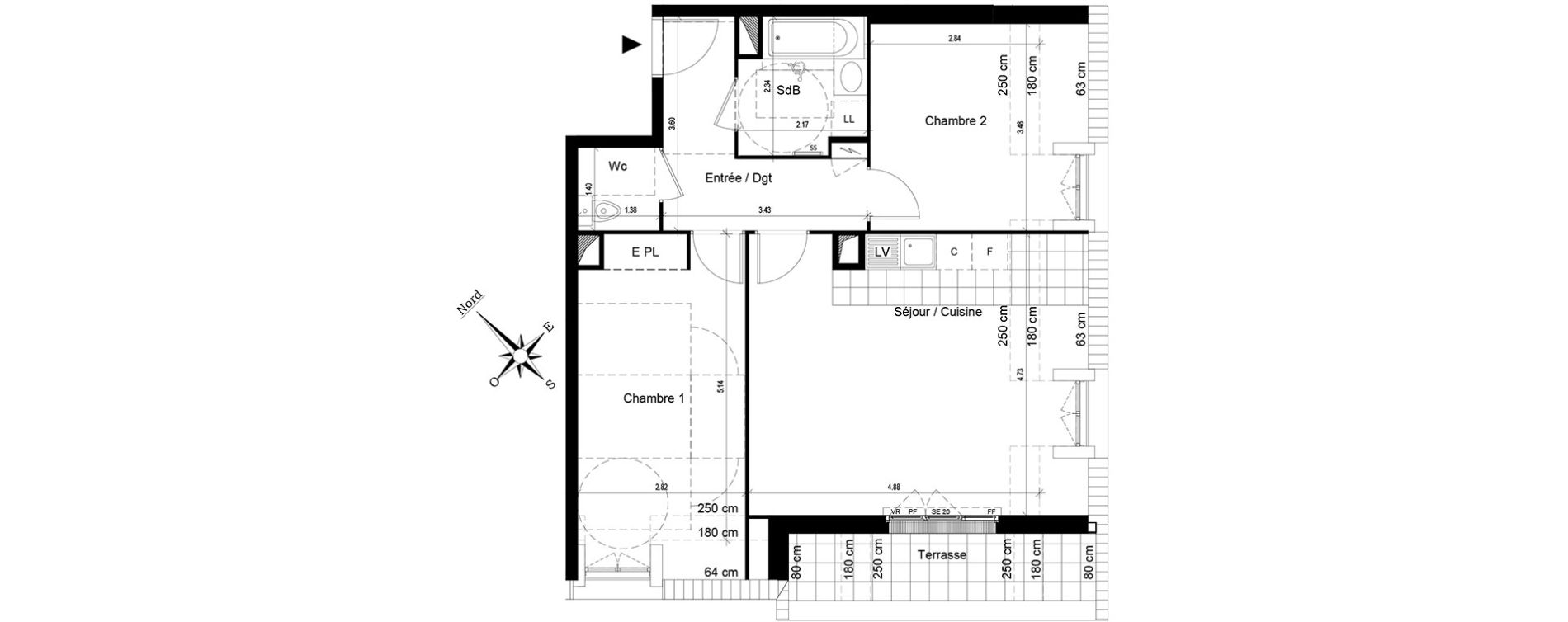 Appartement T3 de 62,28 m2 au Blanc-Mesnil Centre