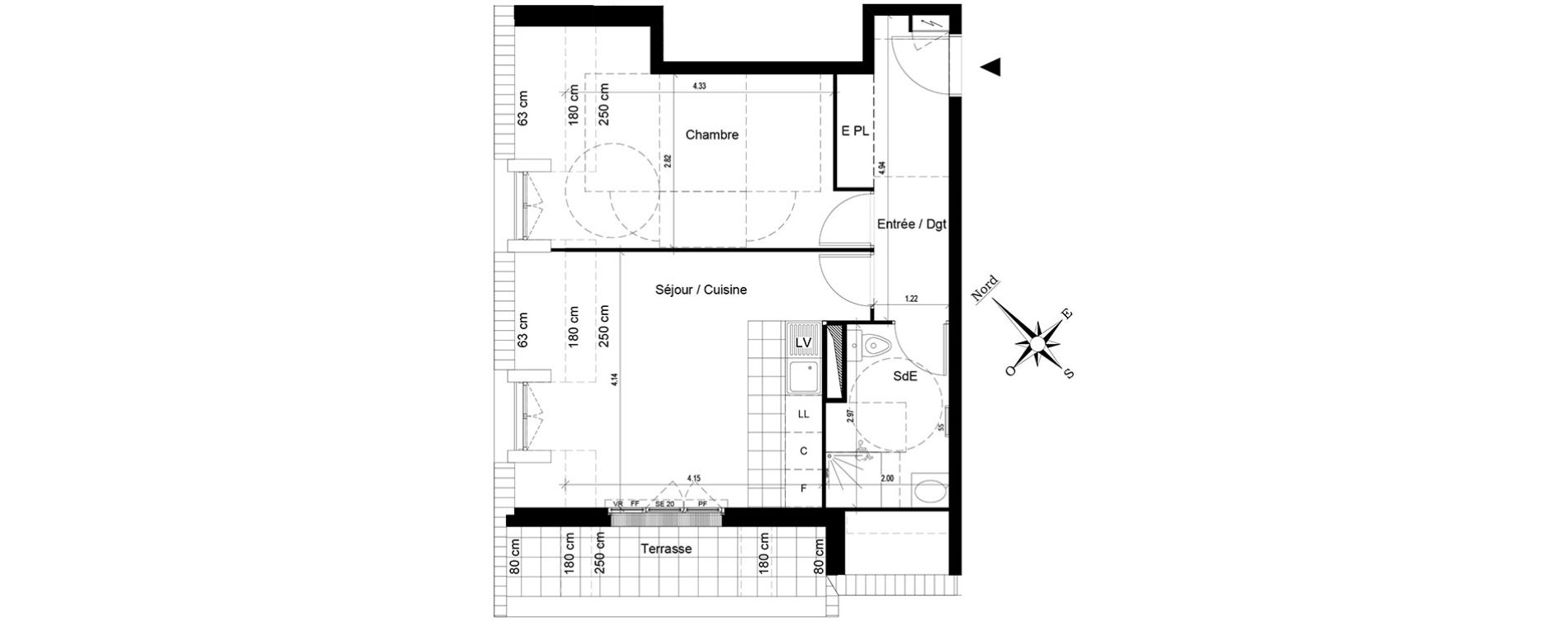 Appartement T2 de 45,74 m2 au Blanc-Mesnil Centre