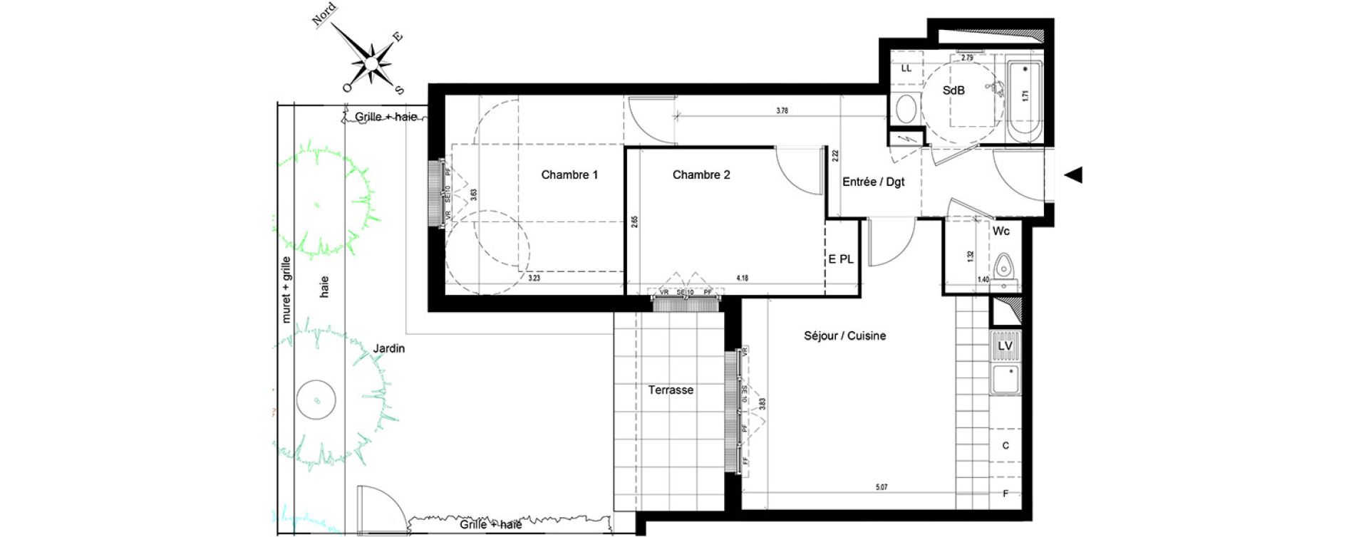 Appartement T3 de 58,99 m2 au Blanc-Mesnil Centre