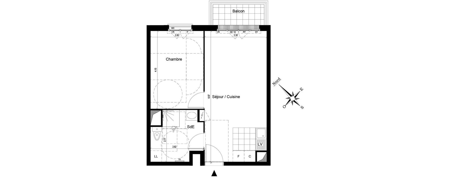 Appartement T2 de 40,92 m2 au Blanc-Mesnil Centre