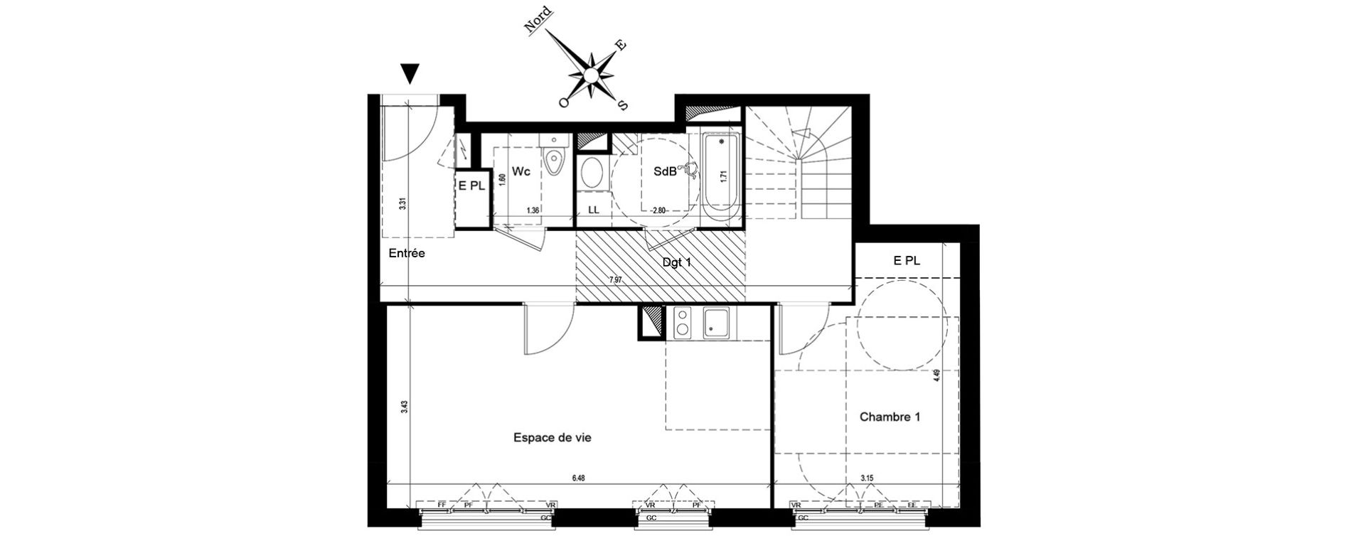Duplex T5 de 114,34 m2 au Blanc-Mesnil Centre