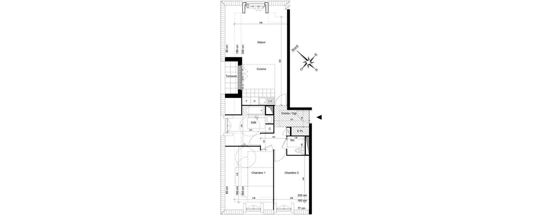 Appartement T3 de 64,46 m2 au Blanc-Mesnil Centre