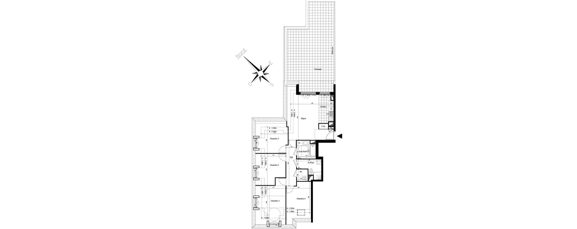 Appartement T5 de 88,11 m2 au Blanc-Mesnil Centre