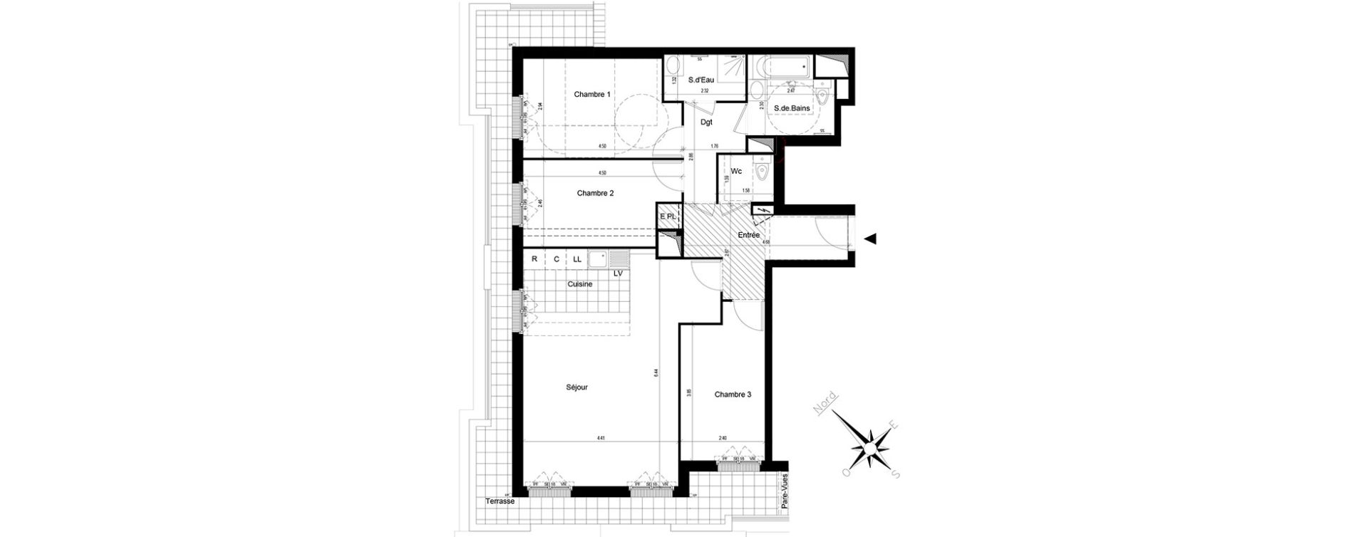 Appartement T4 de 86,55 m2 au Blanc-Mesnil Centre