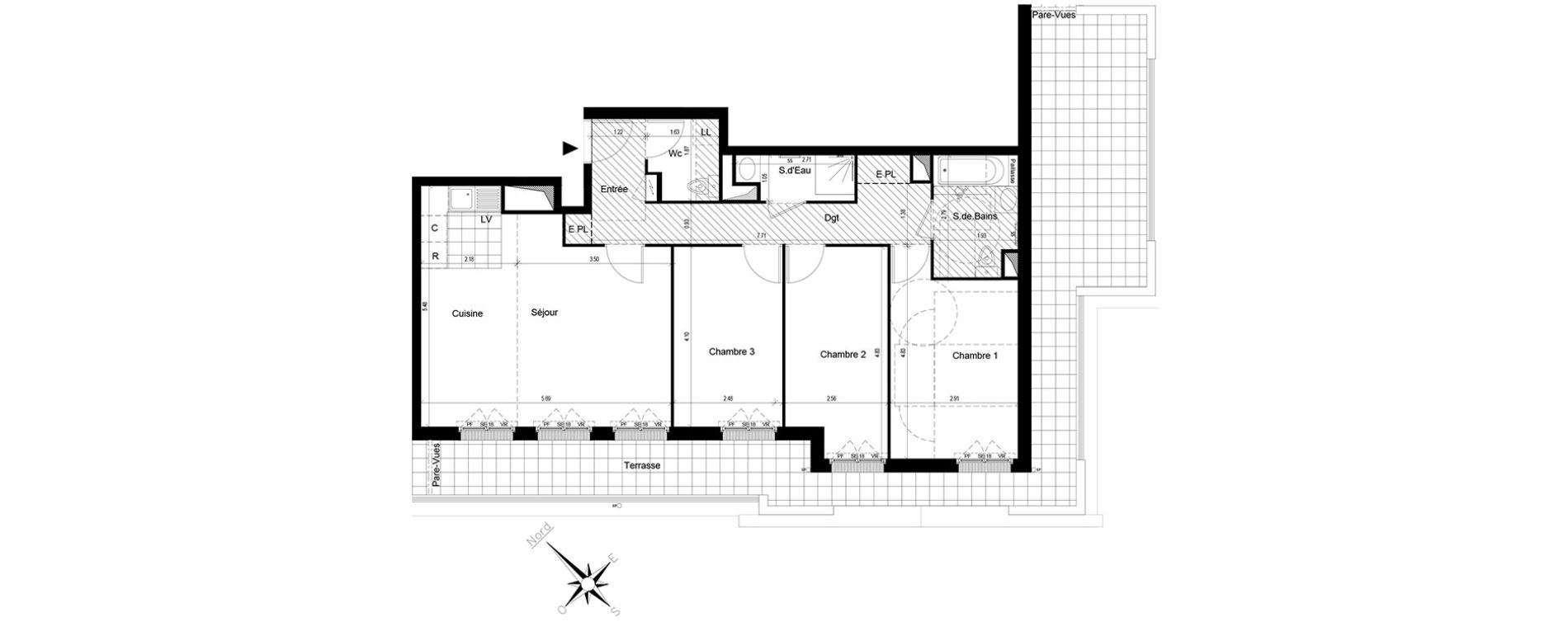 Appartement T4 de 82,31 m2 au Blanc-Mesnil Centre