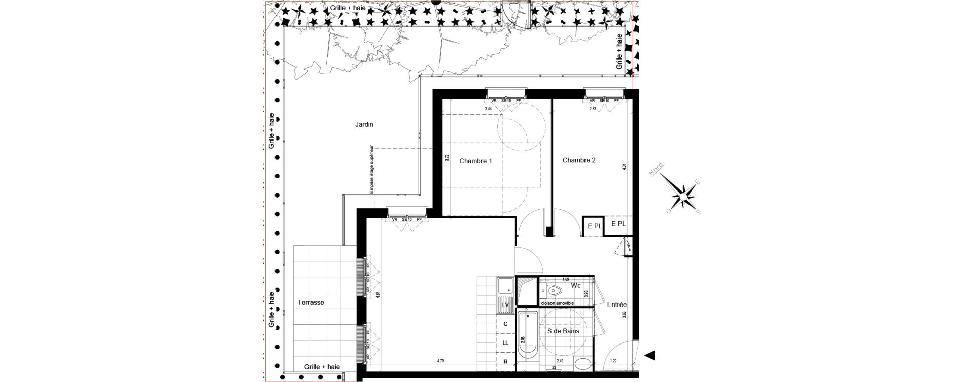 Appartement T3 de 61,60 m2 au Blanc-Mesnil Centre