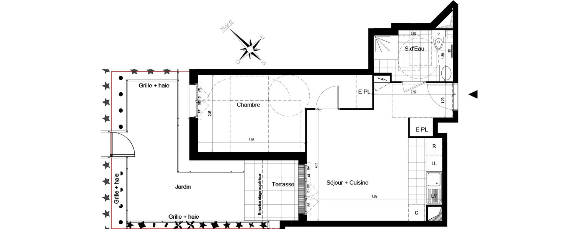 Appartement T2 de 42,28 m2 au Blanc-Mesnil Centre