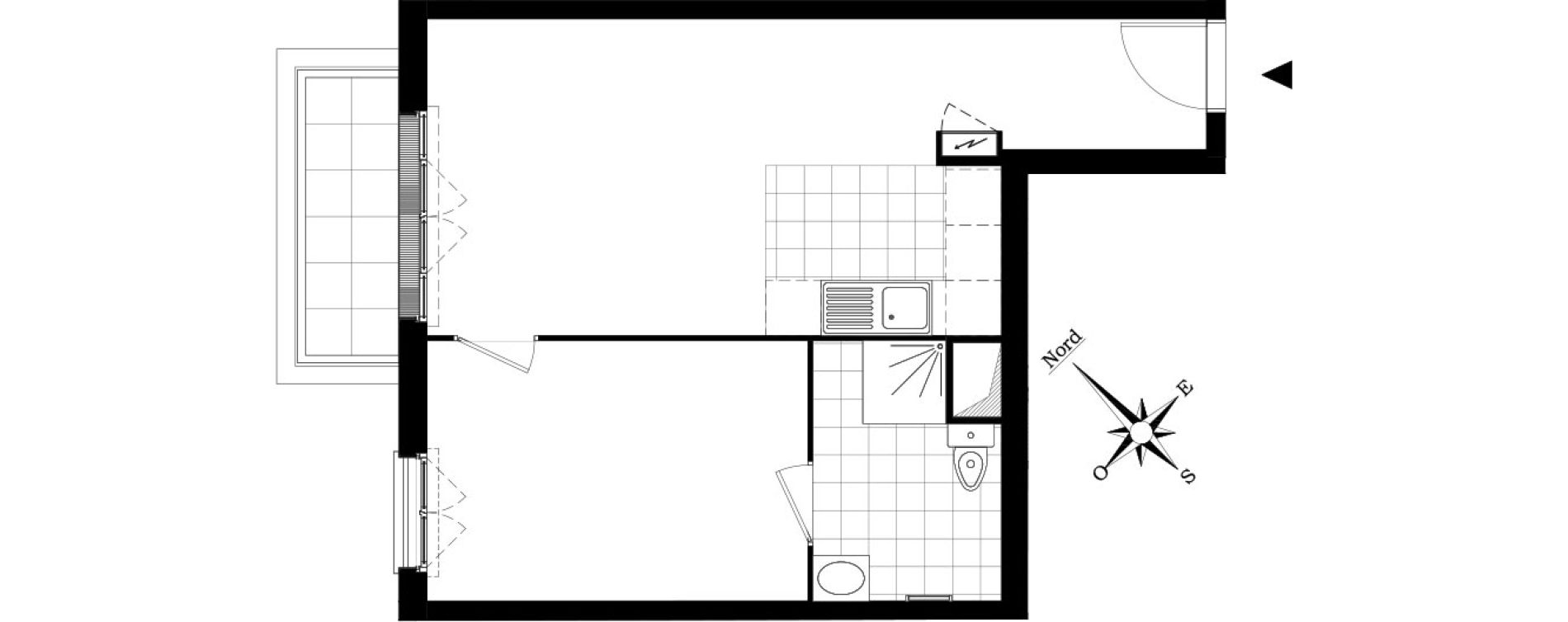 Appartement T2 de 41,00 m2 au Blanc-Mesnil Centre