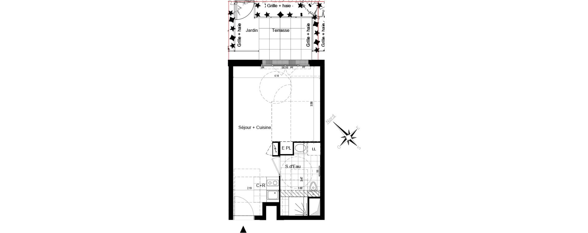 Appartement T1 de 28,01 m2 au Blanc-Mesnil Centre