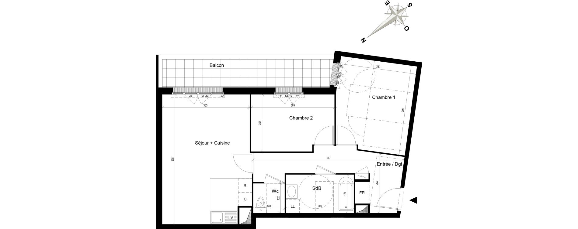 Appartement T3 de 61,22 m2 au Blanc-Mesnil Centre