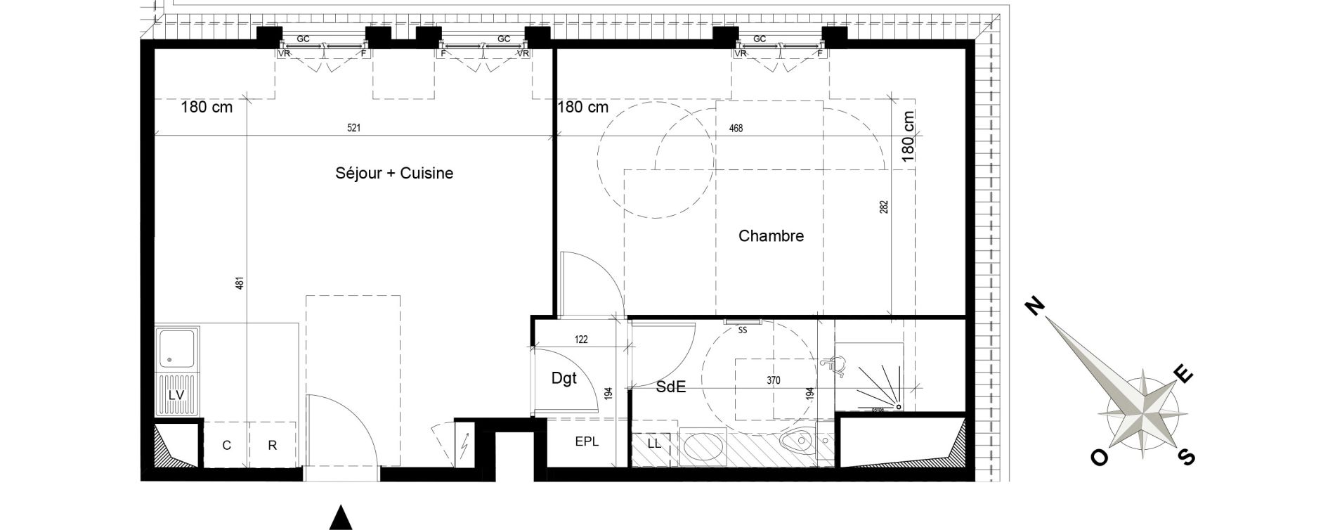 Appartement T2 de 48,61 m2 au Blanc-Mesnil Centre