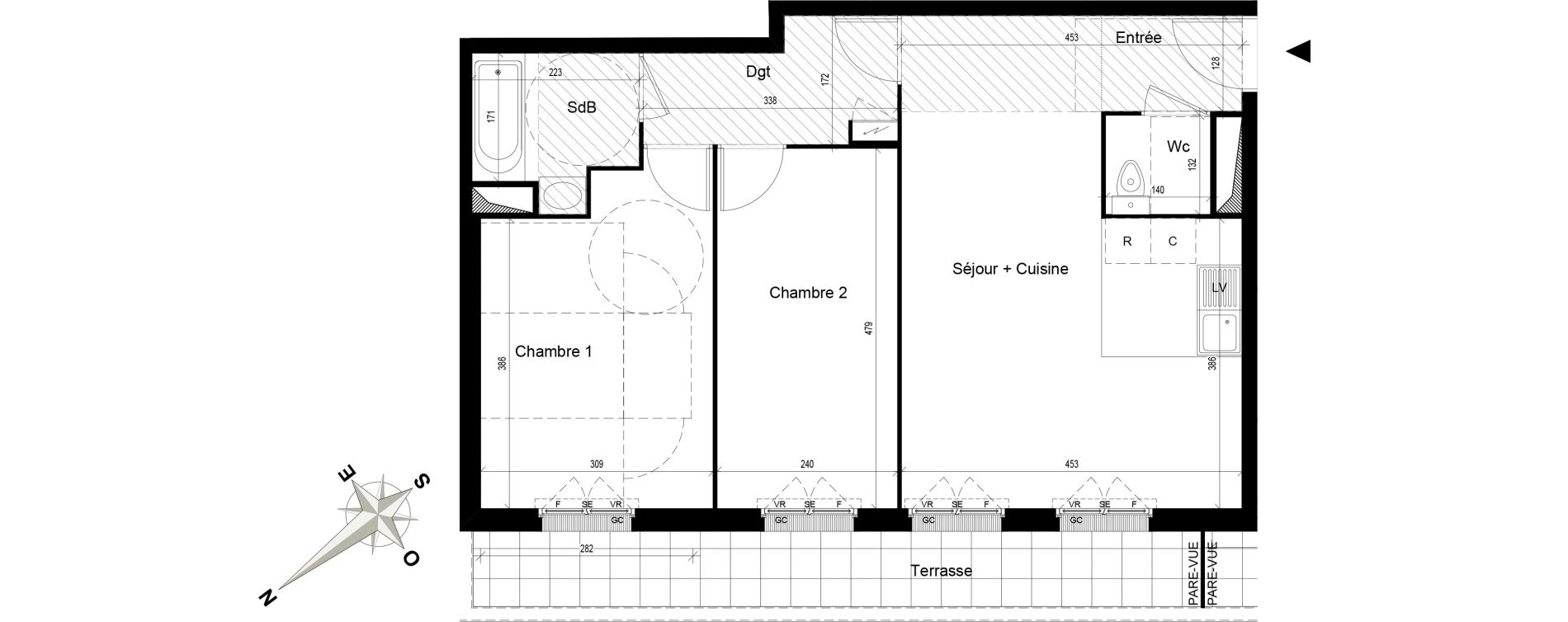 Appartement T3 de 62,27 m2 au Blanc-Mesnil Centre