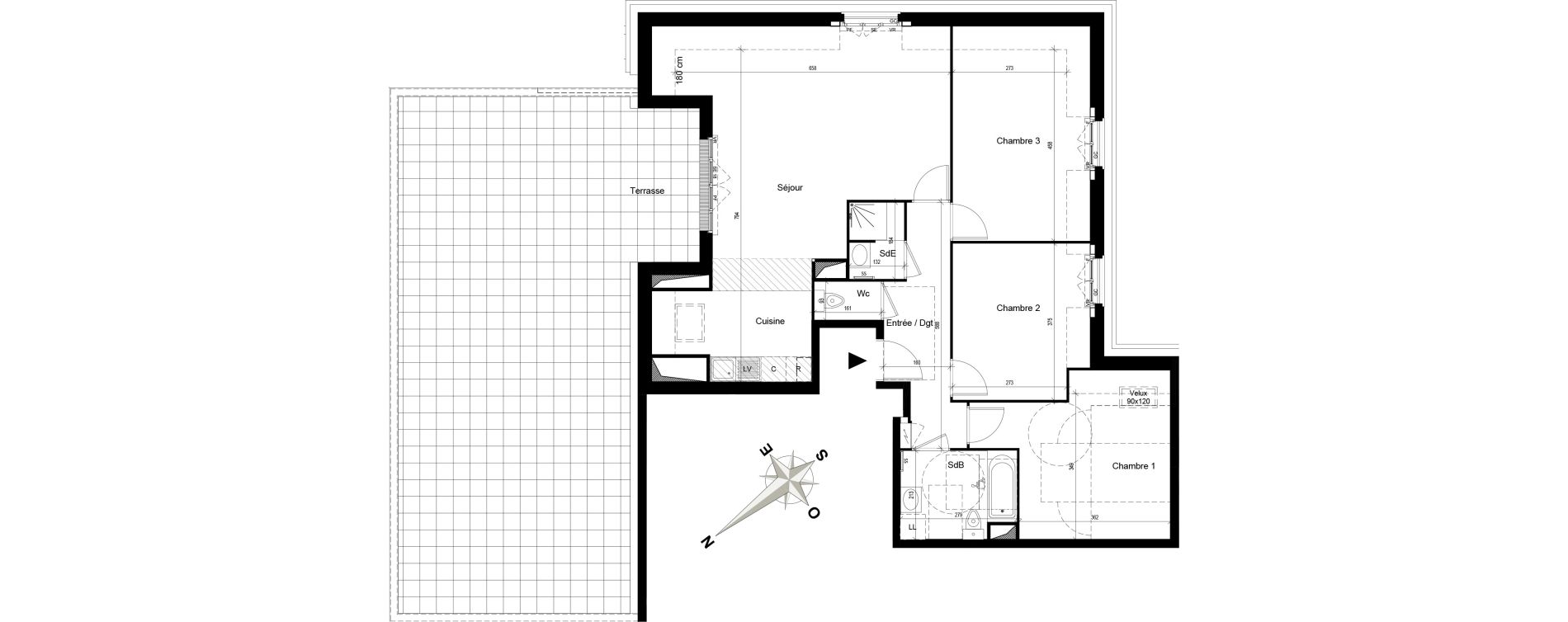 Appartement T4 de 90,36 m2 au Blanc-Mesnil Centre