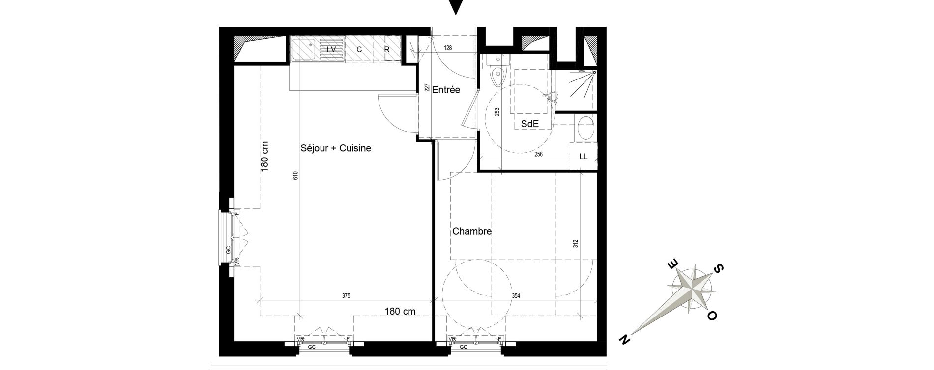 Appartement T2 de 44,23 m2 au Blanc-Mesnil Centre