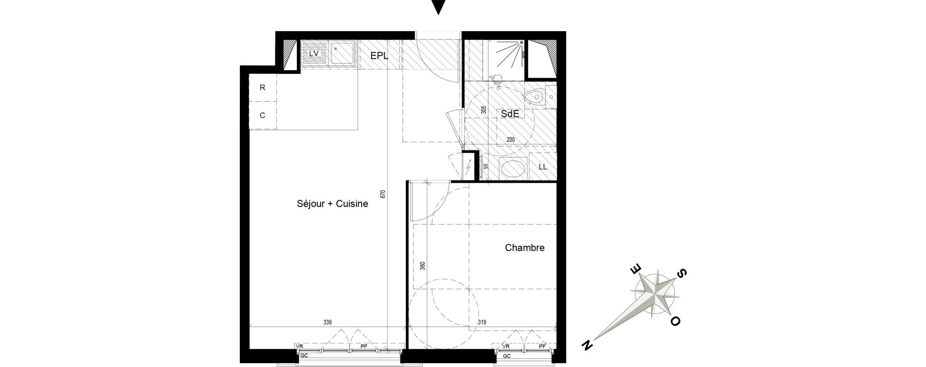 Appartement T2 de 42,40 m2 au Blanc-Mesnil Centre