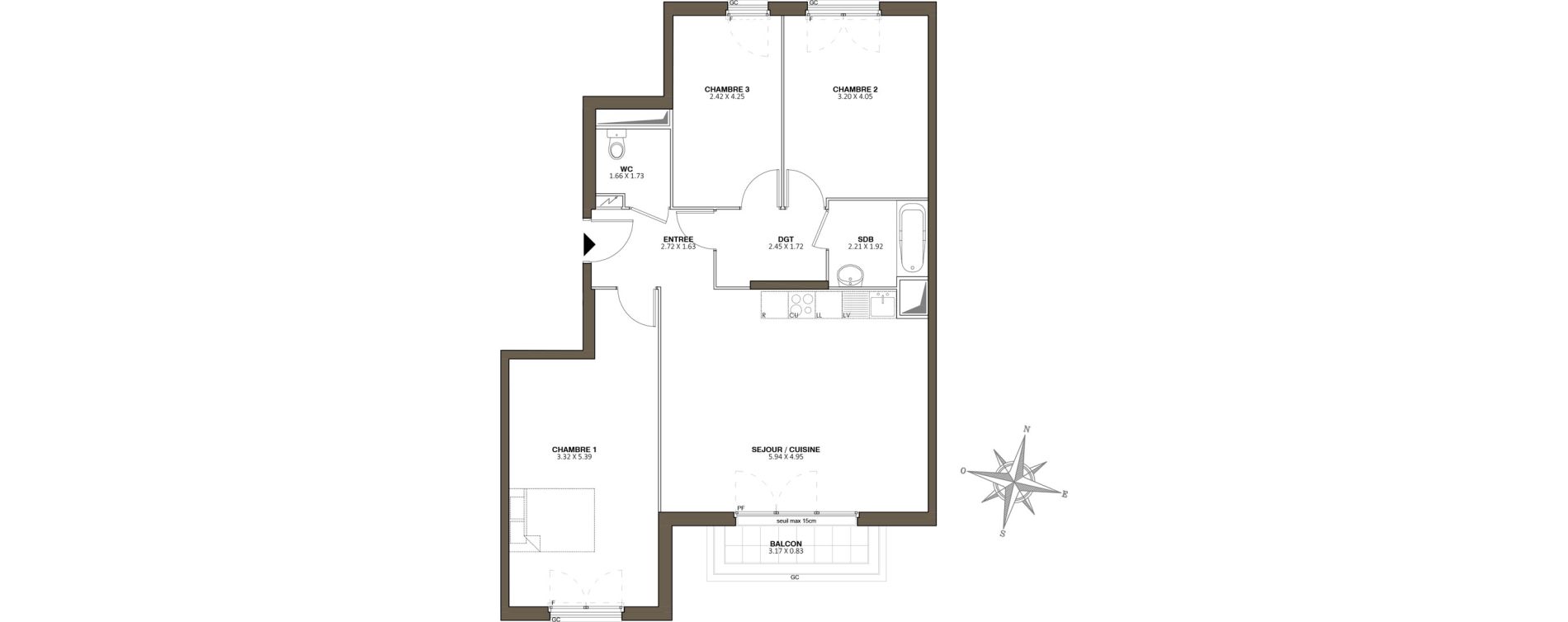 Appartement T4 de 88,35 m2 au Blanc-Mesnil Centre