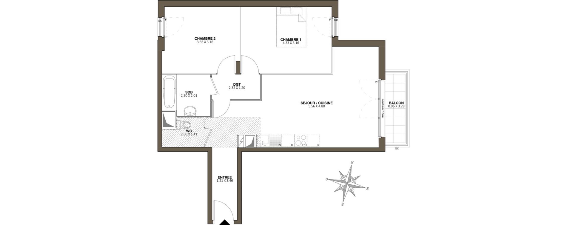 Appartement T3 de 66,15 m2 au Blanc-Mesnil Centre