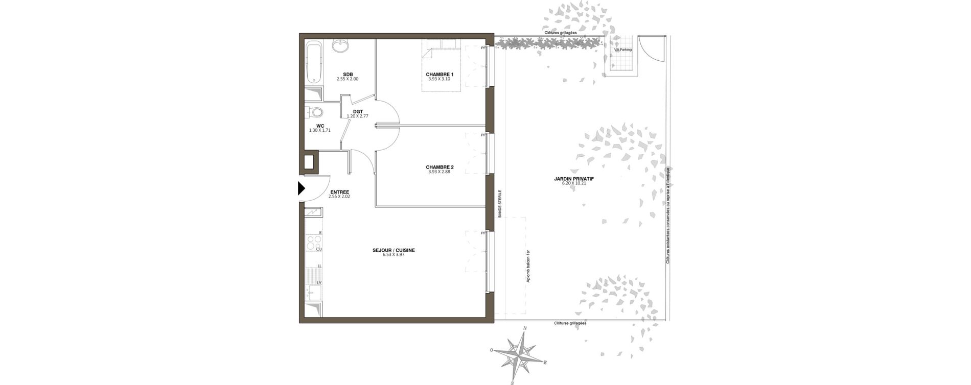 Appartement T3 de 63,15 m2 au Blanc-Mesnil Centre