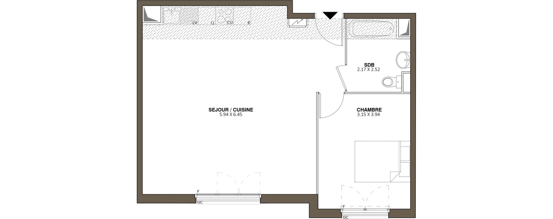 Appartement T2 de 57,03 m2 au Blanc-Mesnil Centre