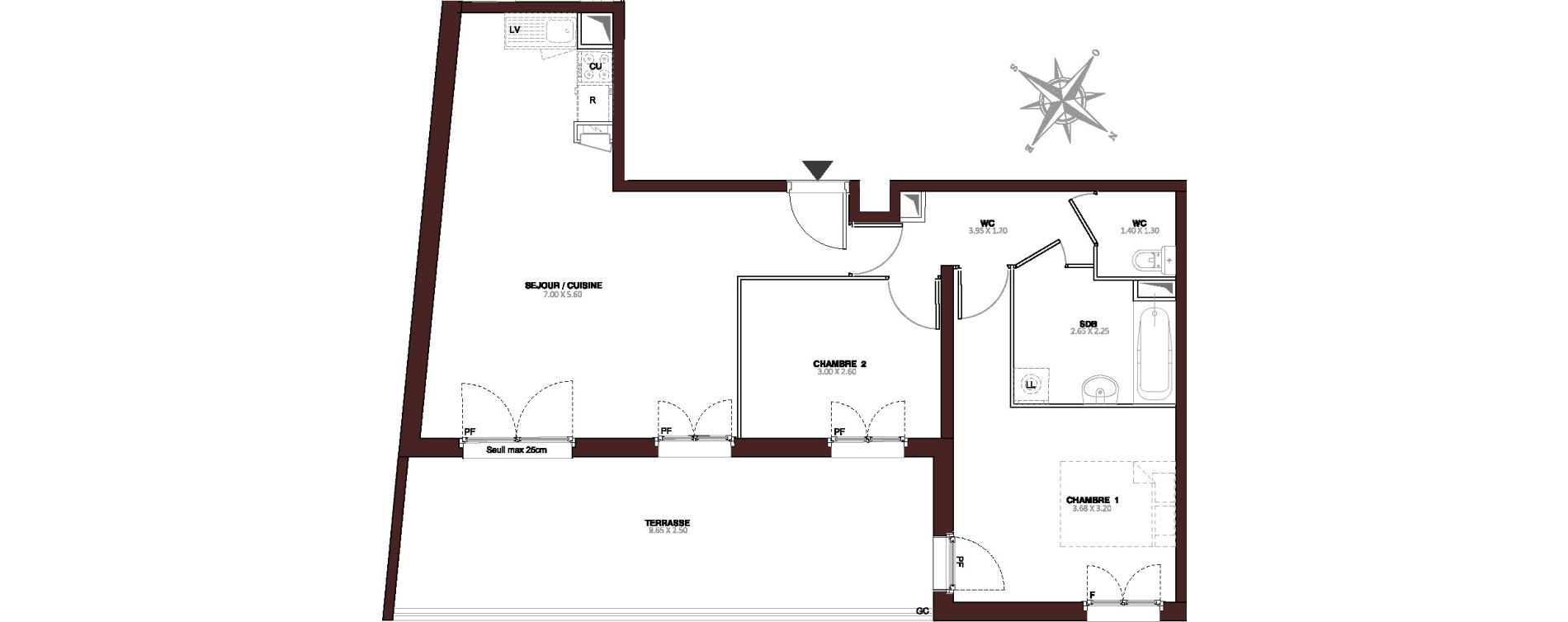 Appartement T3 de 65,20 m2 au Blanc-Mesnil Centre