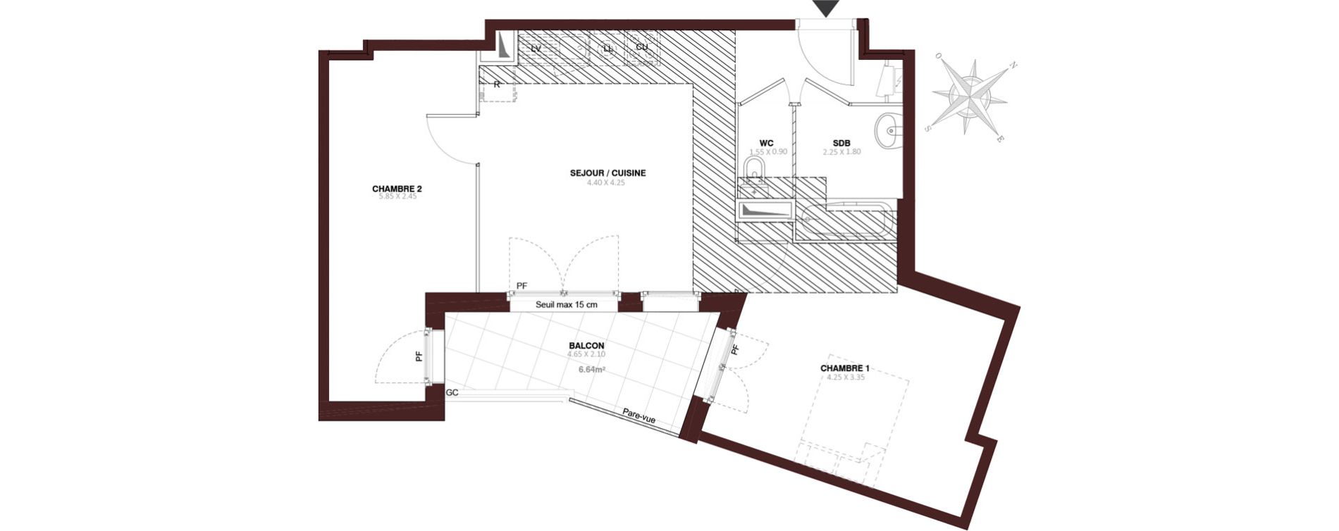 Appartement T3 de 55,35 m2 au Blanc-Mesnil Centre