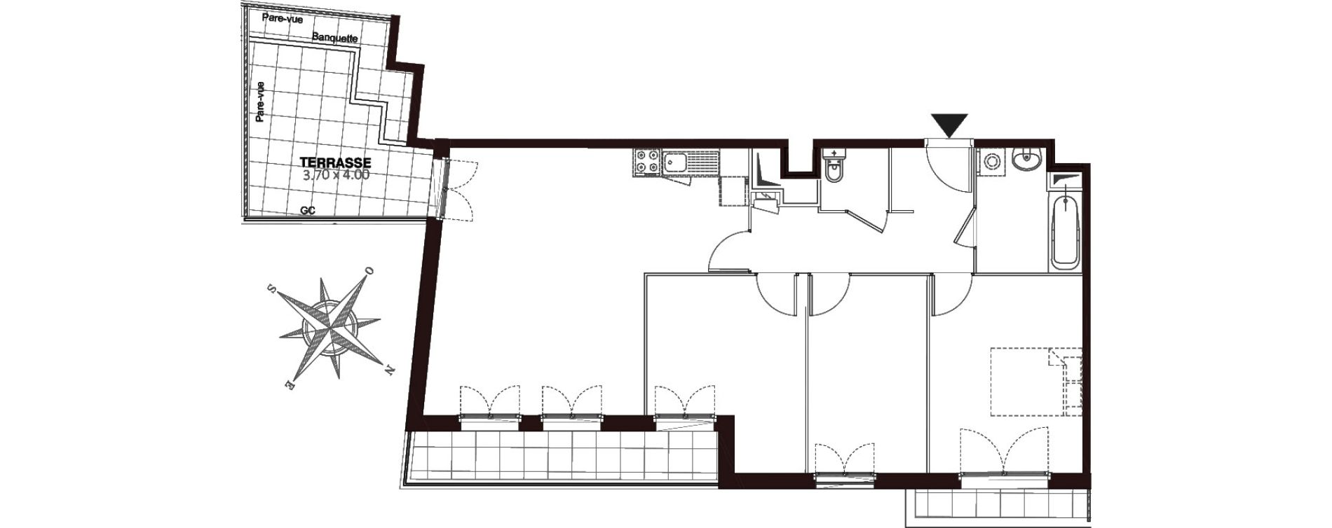 Appartement T4 de 78,80 m2 au Blanc-Mesnil Centre