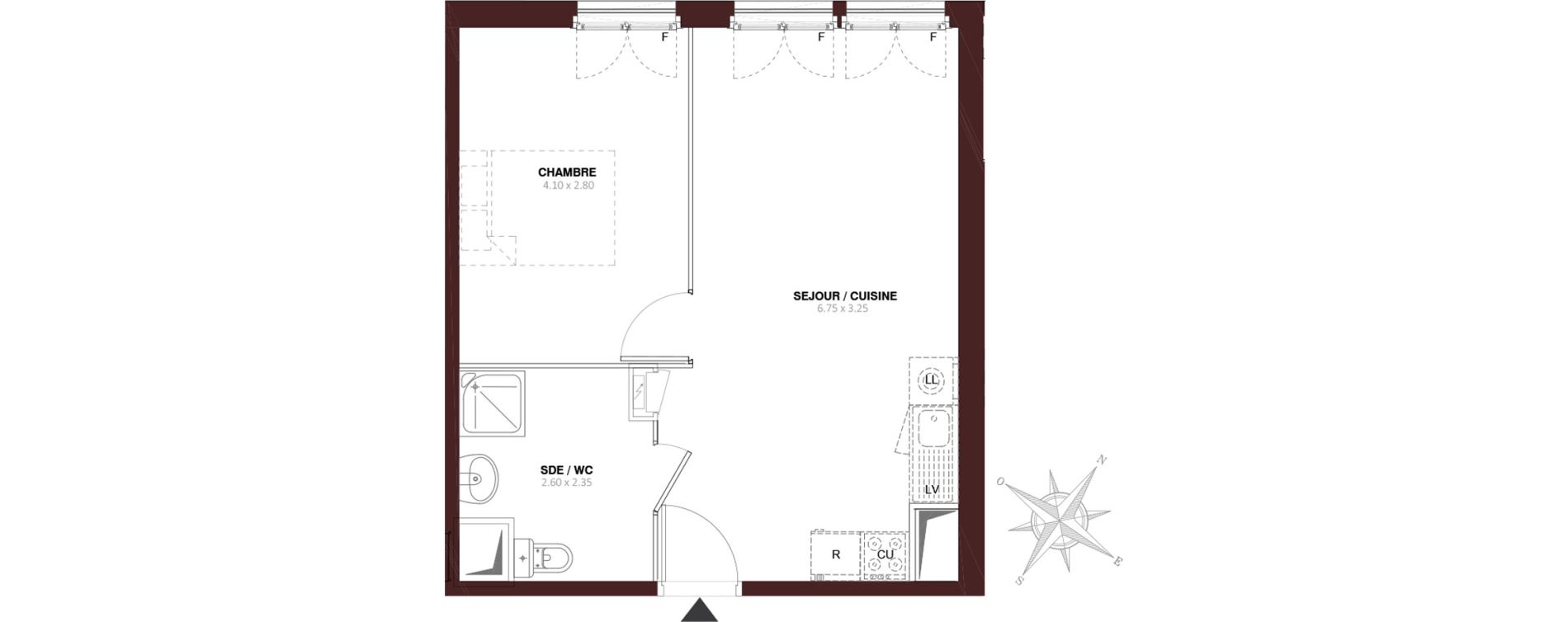 Appartement T2 de 40,15 m2 au Blanc-Mesnil Centre
