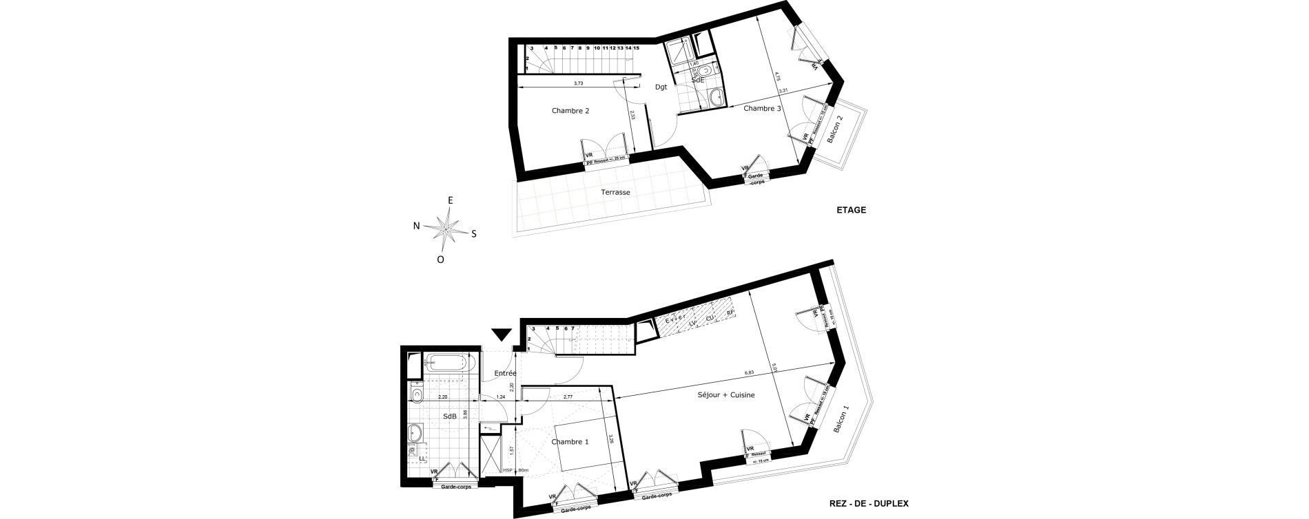 Duplex T4 de 87,08 m2 au Blanc-Mesnil La molette
