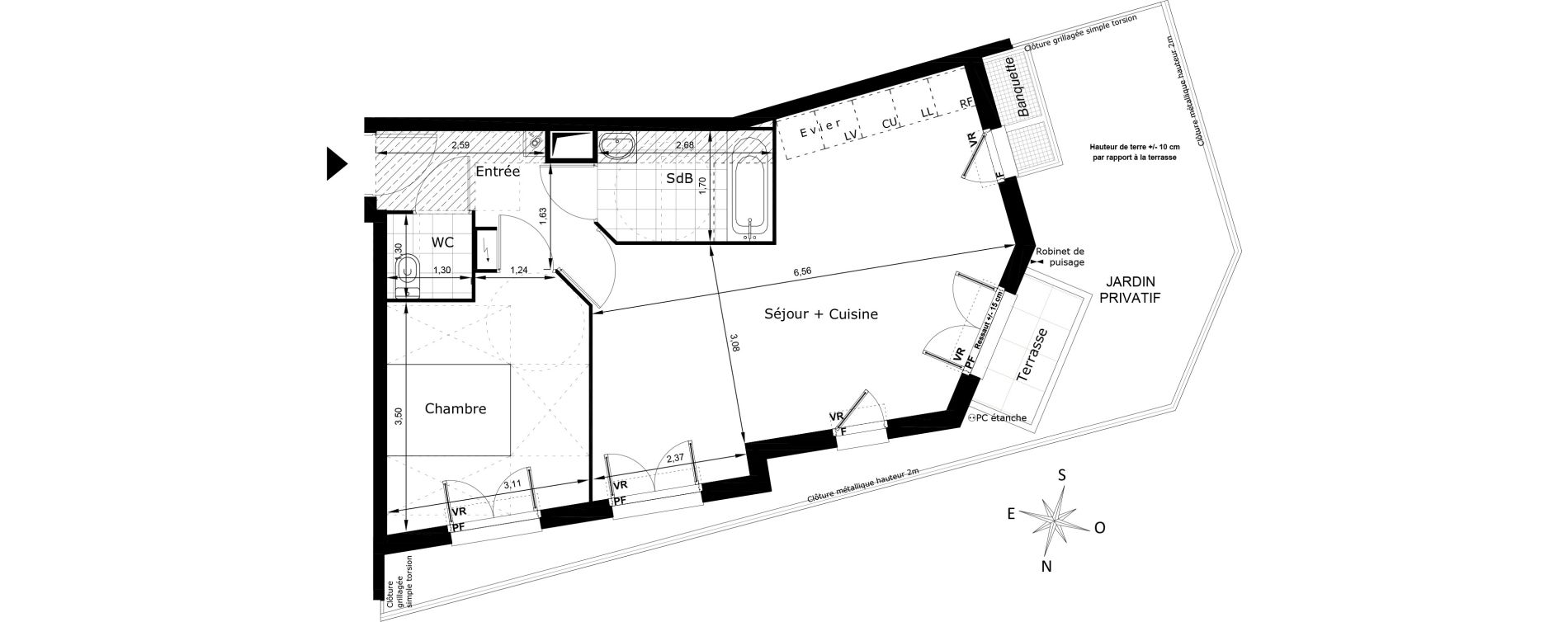 Appartement T2 de 48,88 m2 au Blanc-Mesnil La molette