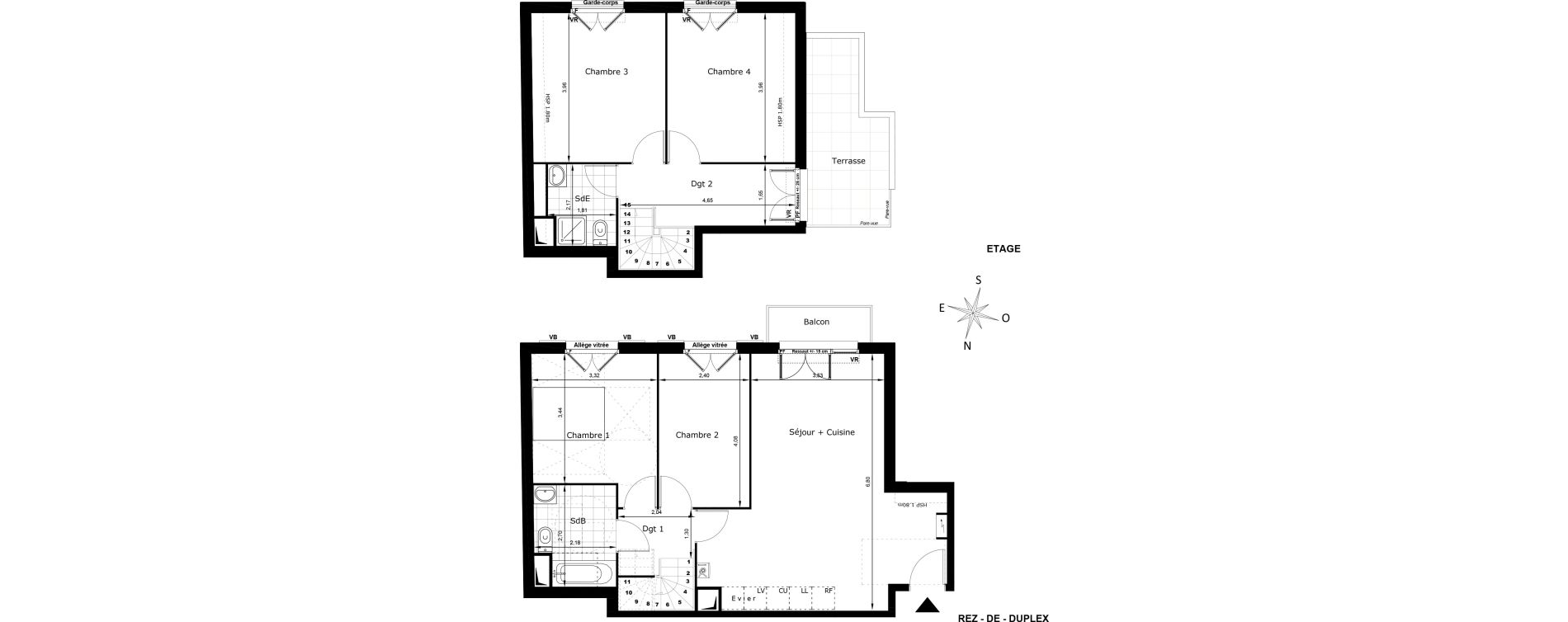 Duplex T5 de 97,16 m2 au Blanc-Mesnil La molette
