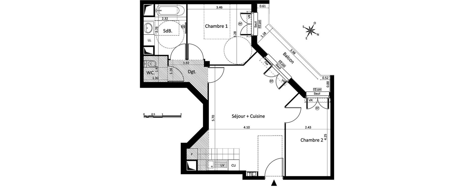 Appartement T3 de 58,24 m2 au Blanc-Mesnil Centre