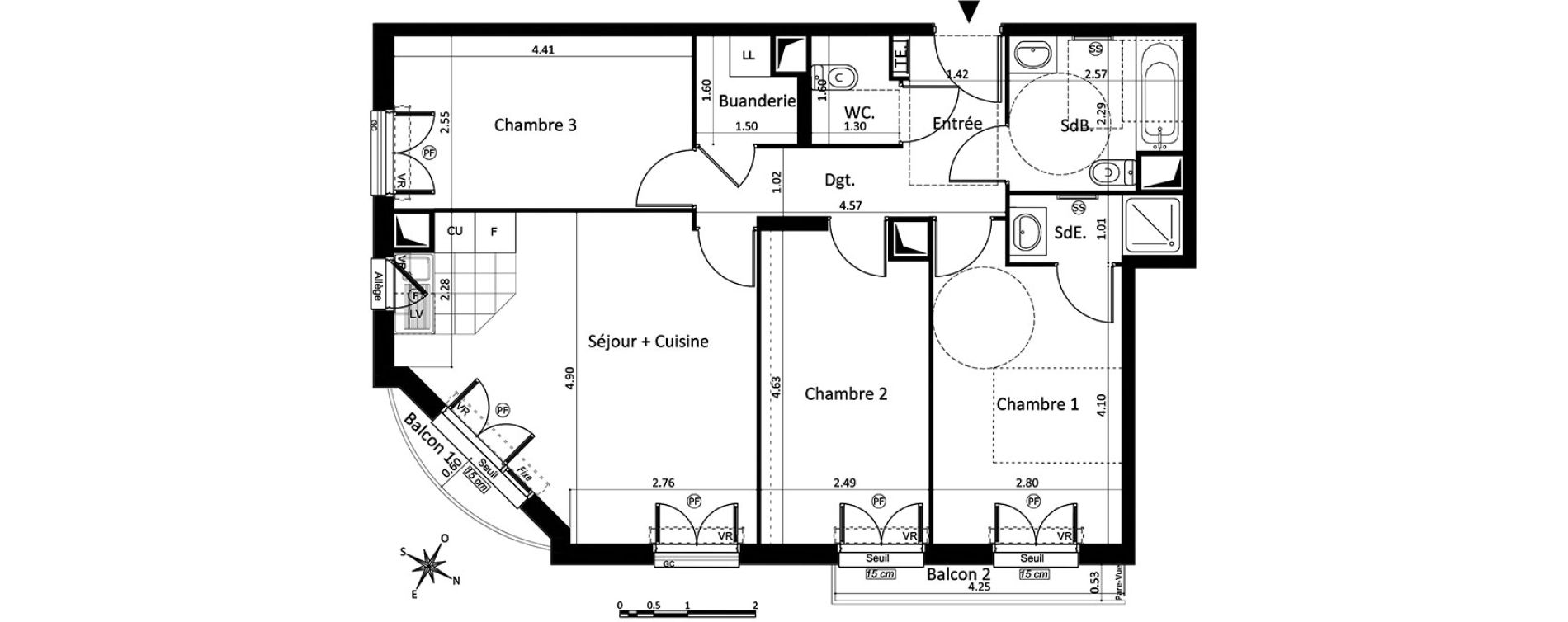 Appartement T4 de 75,91 m2 au Blanc-Mesnil Centre
