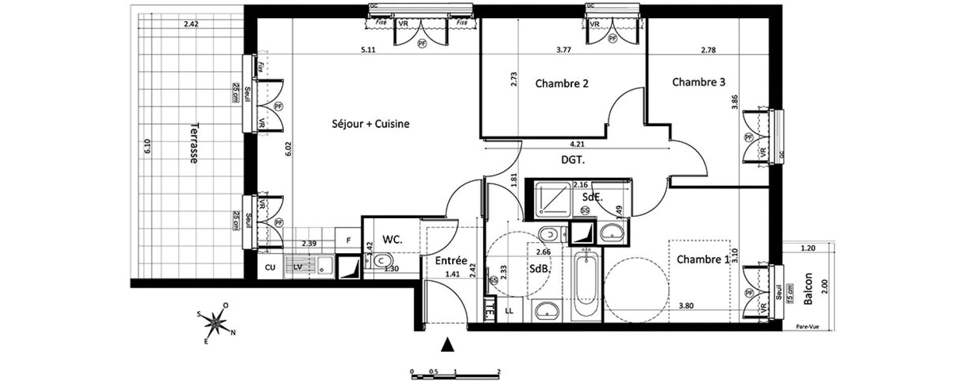 Appartement T4 de 75,94 m2 au Blanc-Mesnil Centre