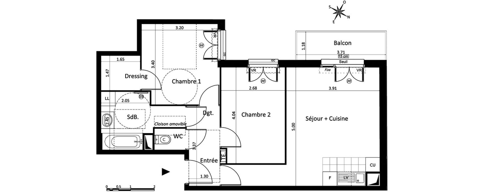 Appartement T3 de 57,46 m2 au Blanc-Mesnil Centre