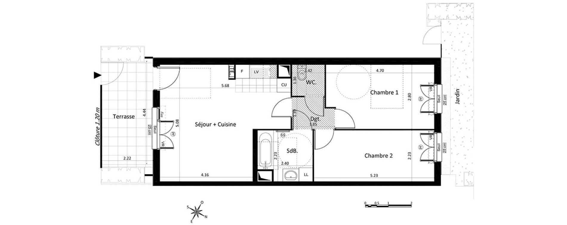 Appartement T3 de 58,20 m2 au Blanc-Mesnil Centre