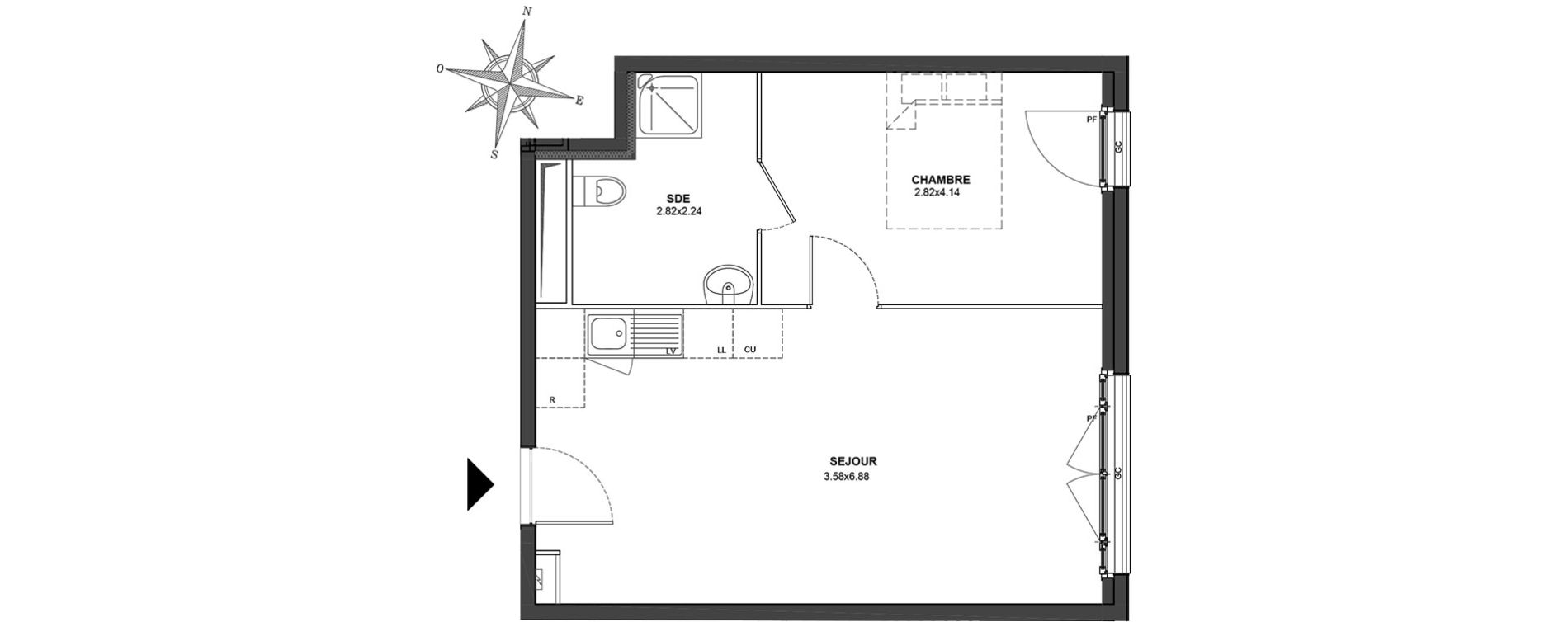 Appartement T2 de 41,66 m2 au Blanc-Mesnil Centre