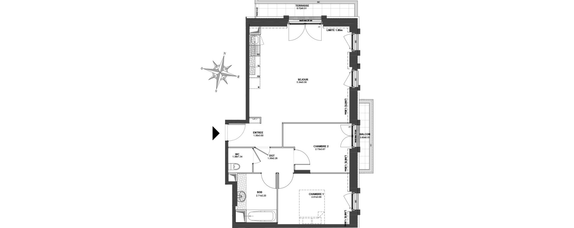 Appartement T3 de 64,16 m2 au Blanc-Mesnil Centre