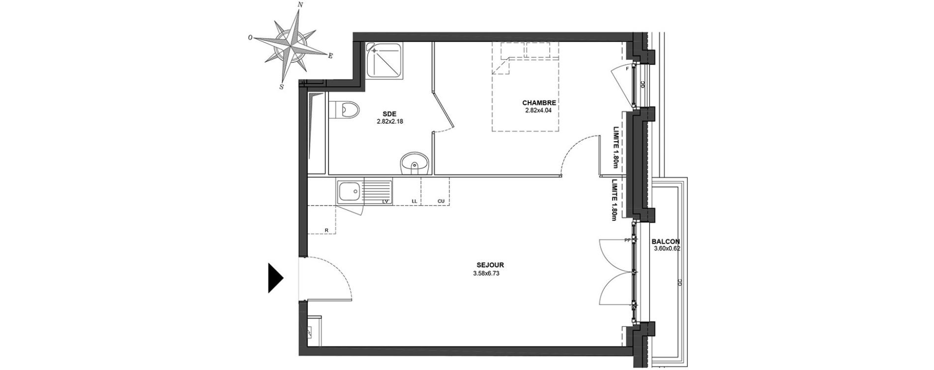 Appartement T2 de 40,94 m2 au Blanc-Mesnil Centre