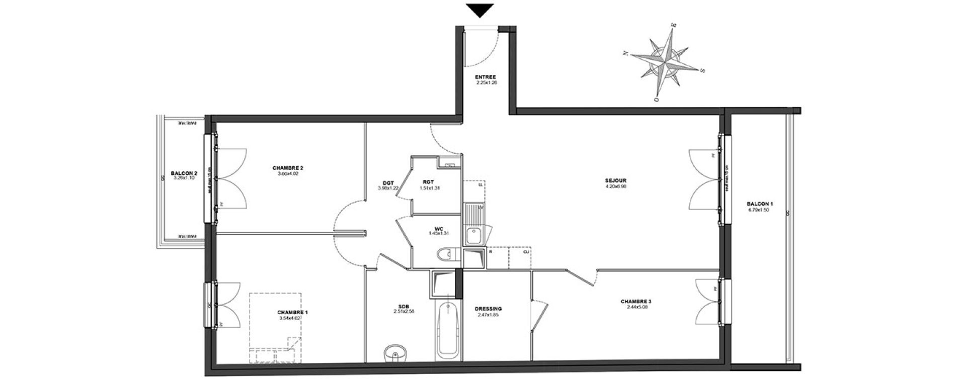 Appartement T4 de 90,37 m2 au Blanc-Mesnil Centre