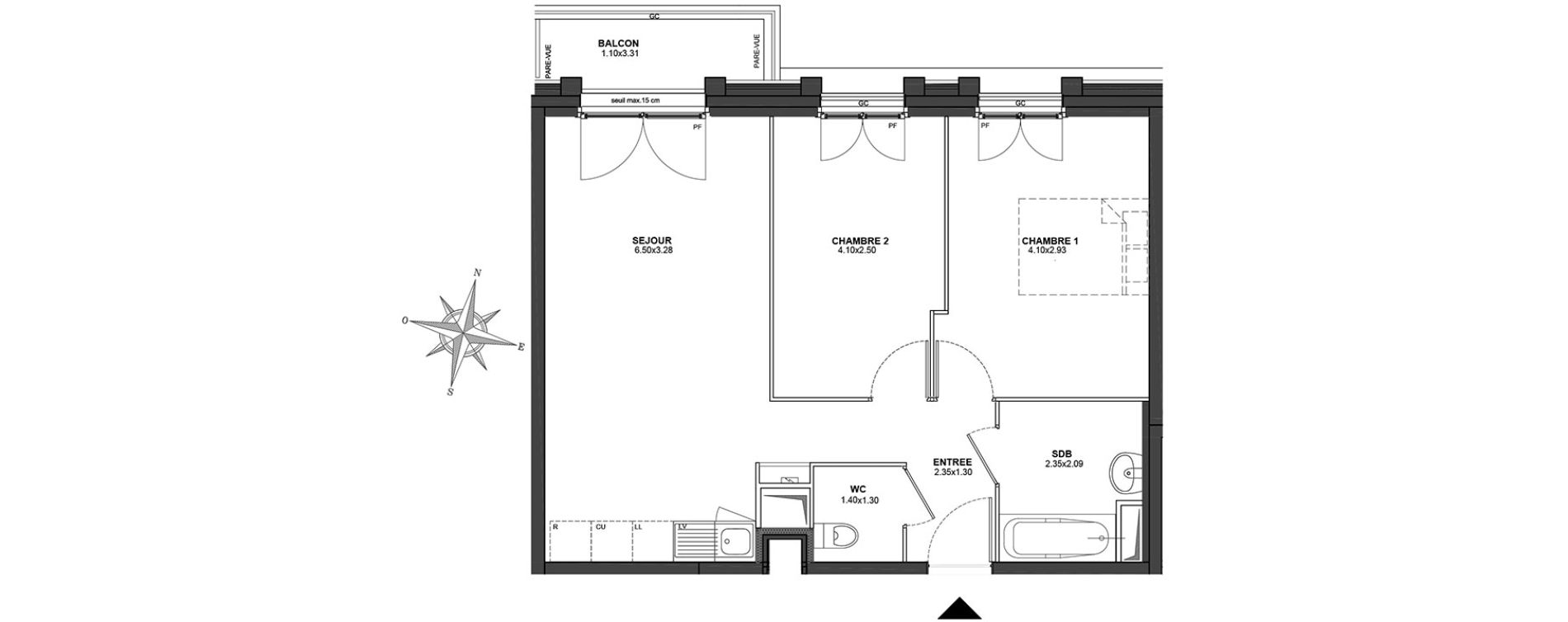 Appartement T3 de 54,55 m2 au Blanc-Mesnil Centre