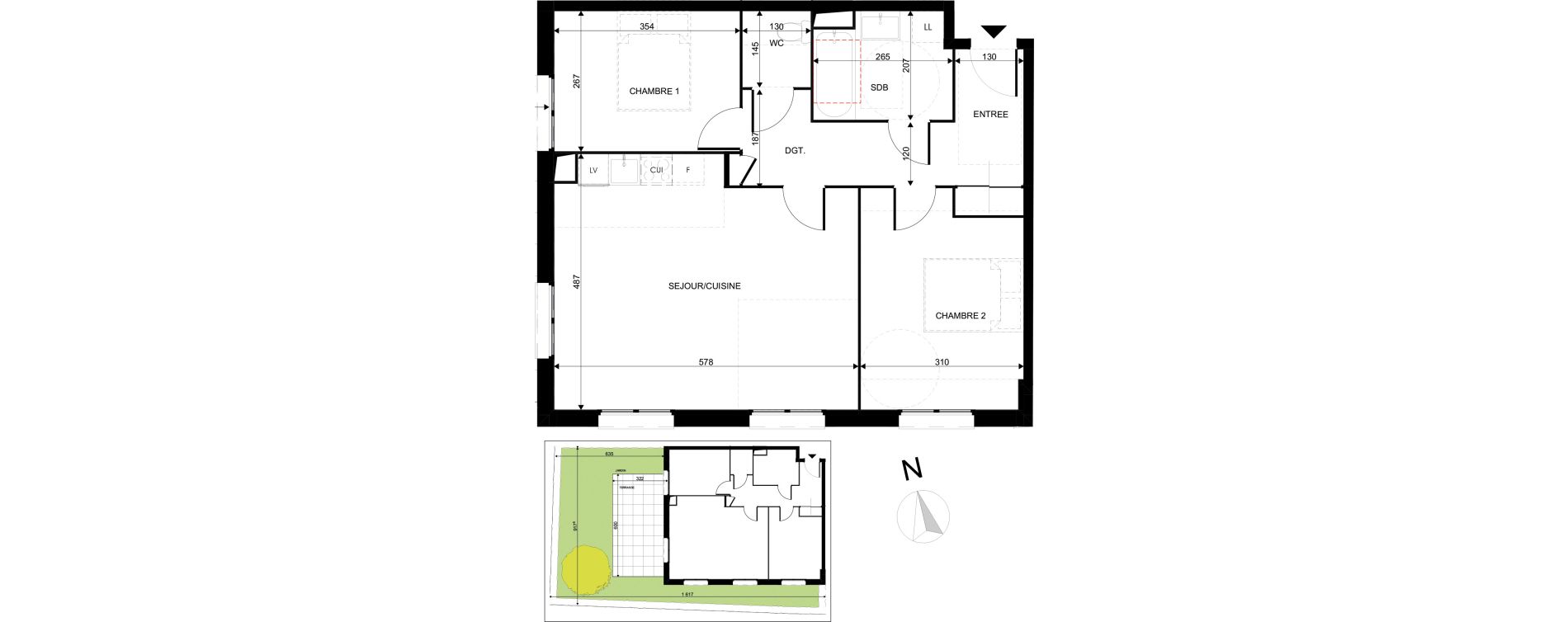 Appartement T3 de 64,62 m2 au Blanc-Mesnil La molette
