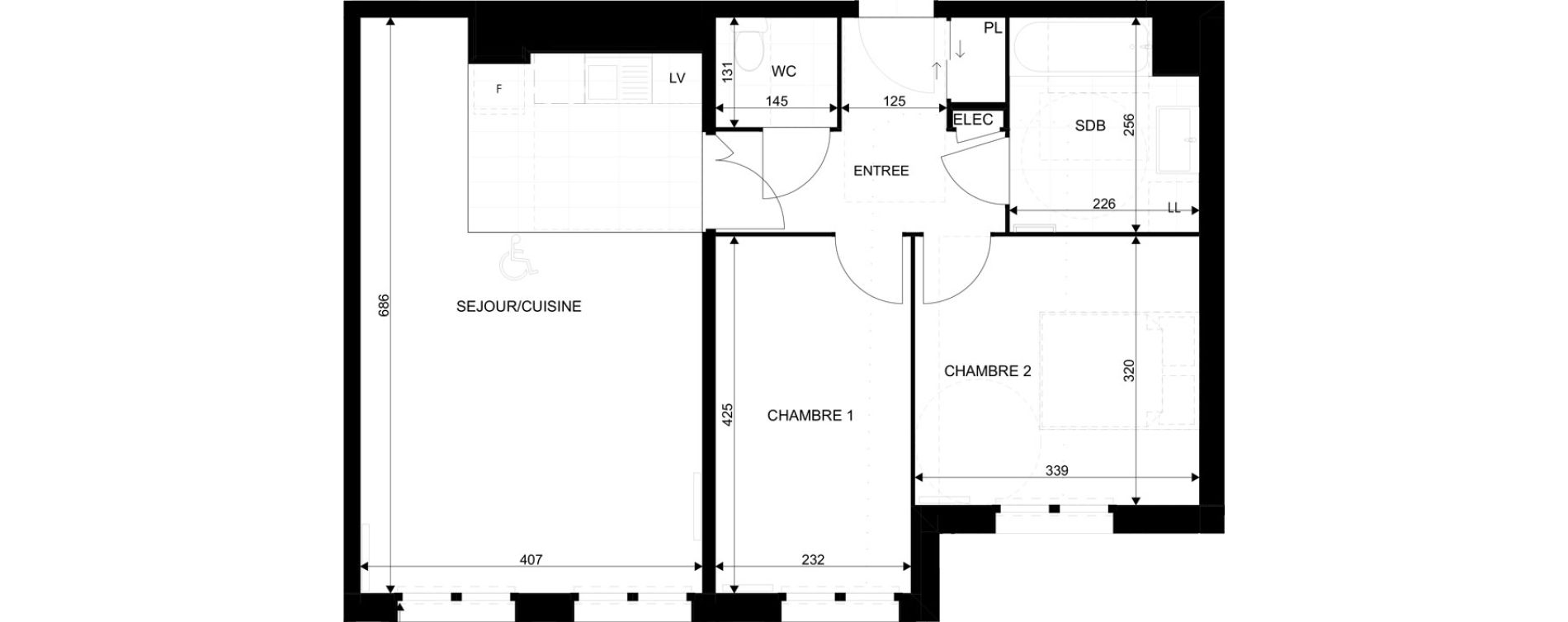 Appartement T3 de 61,17 m2 au Blanc-Mesnil La molette