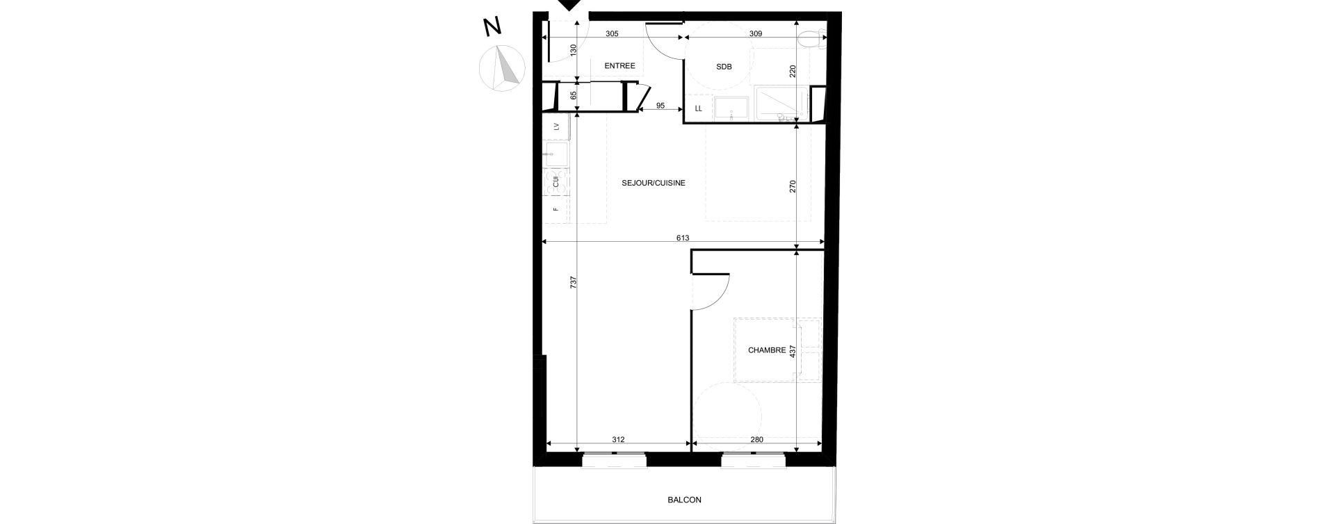Appartement T2 de 55,70 m2 au Blanc-Mesnil La molette