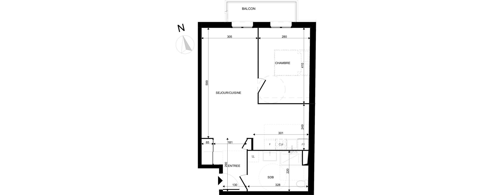 Appartement T2 de 49,10 m2 au Blanc-Mesnil La molette