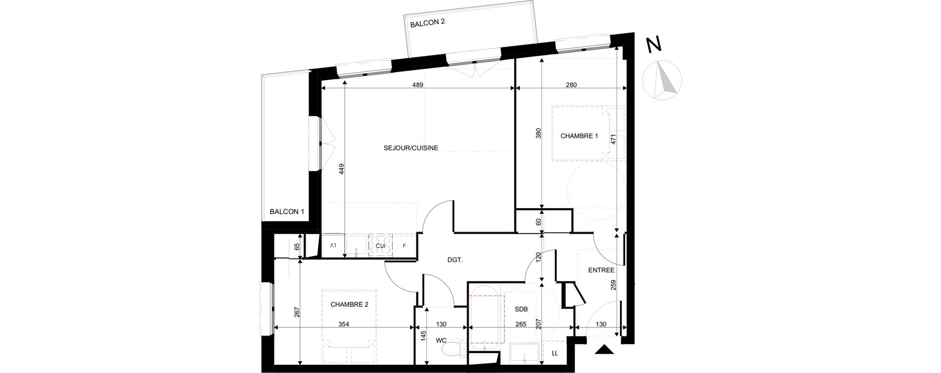 Appartement T3 de 60,00 m2 au Blanc-Mesnil La molette