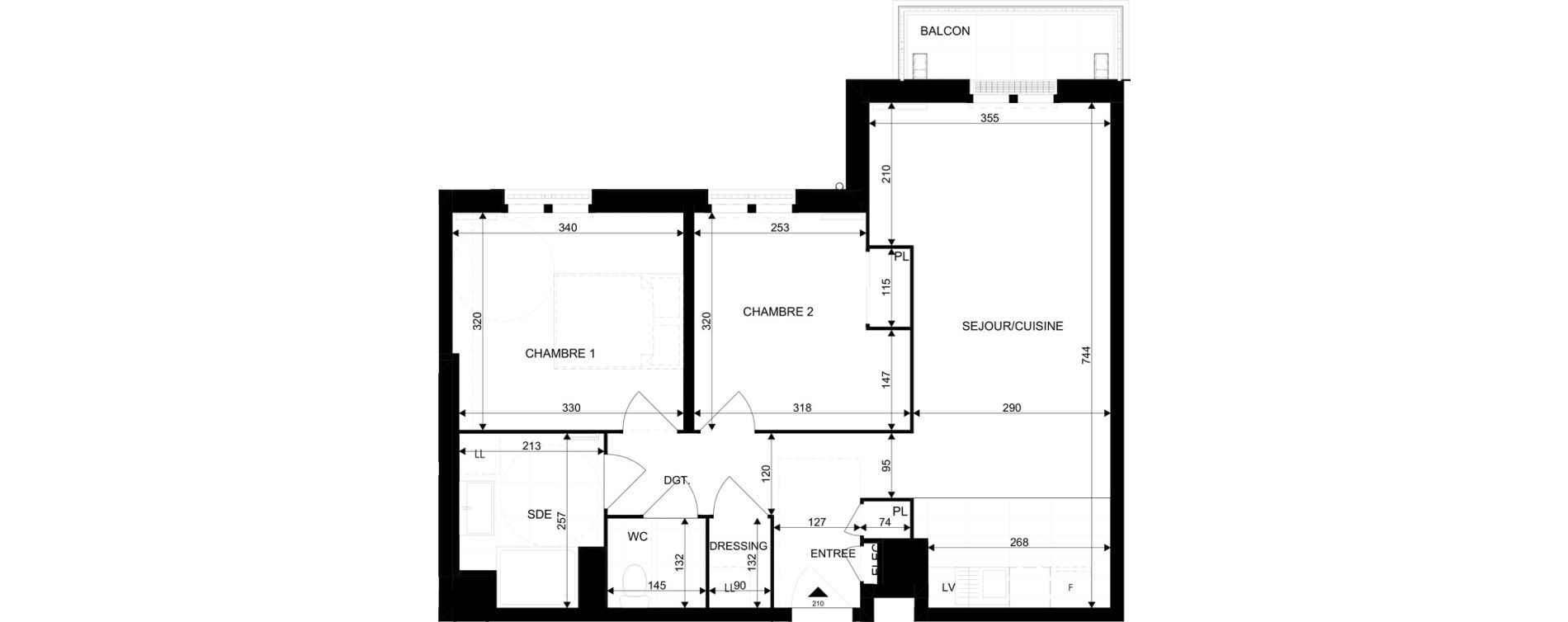 Appartement T3 de 58,56 m2 au Blanc-Mesnil La molette