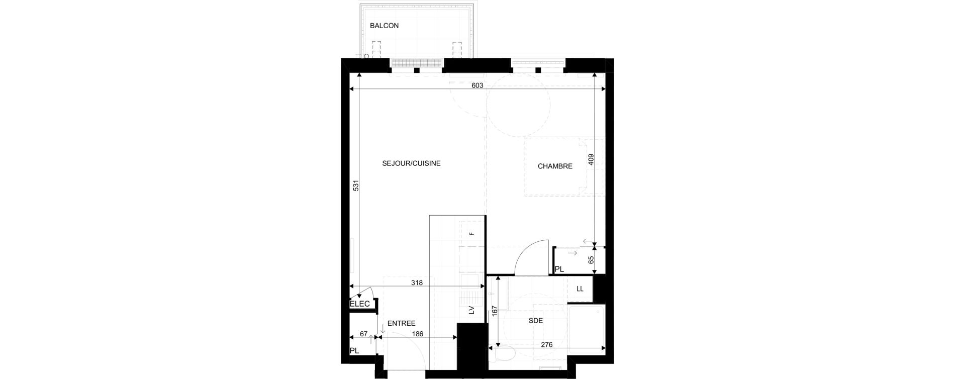 Appartement T2 de 40,14 m2 au Blanc-Mesnil La molette
