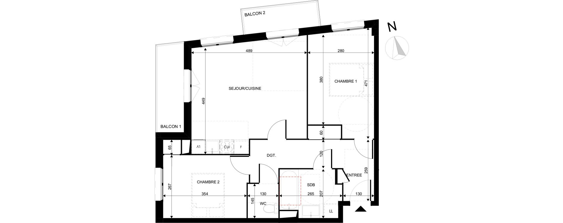 Appartement T3 de 60,06 m2 au Blanc-Mesnil La molette