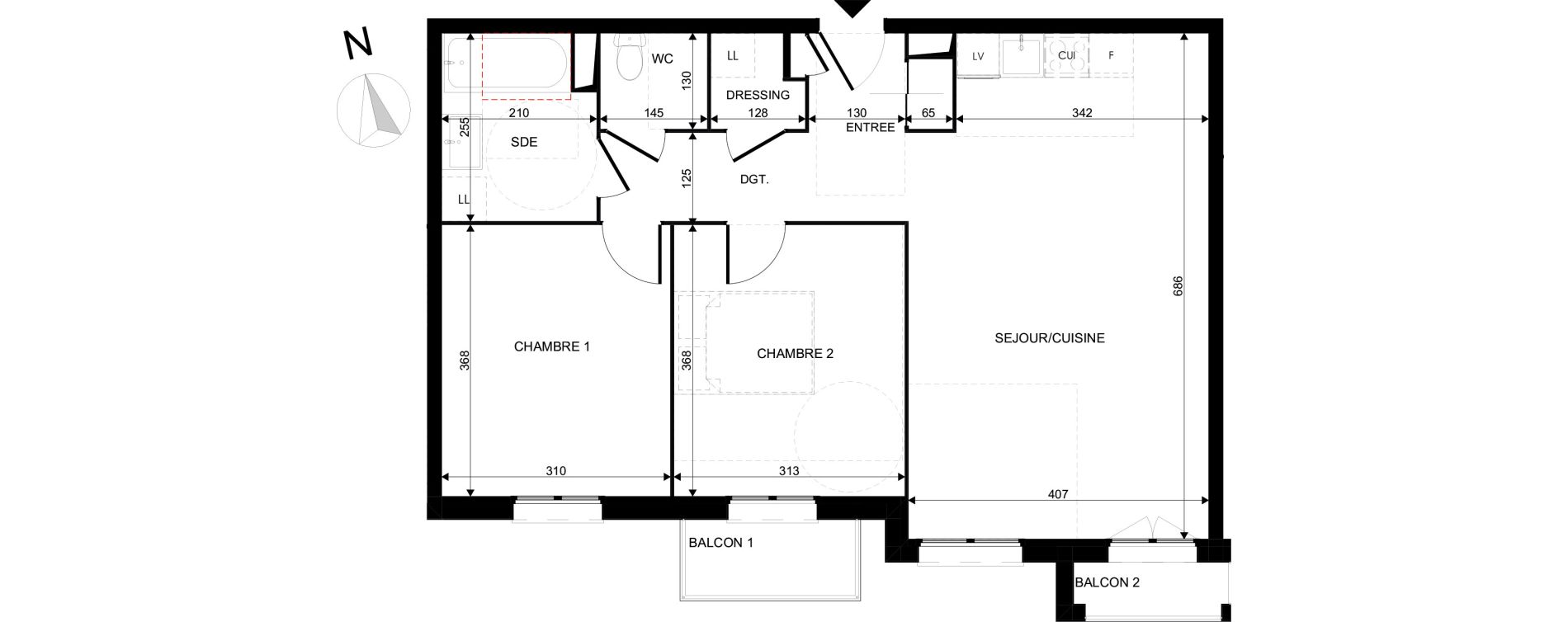 Appartement T3 de 65,79 m2 au Blanc-Mesnil La molette